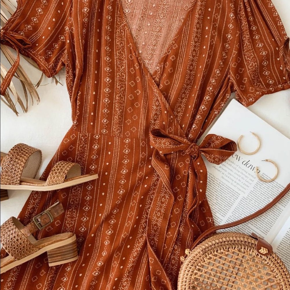 Lulu’s Rust Wrap Dress